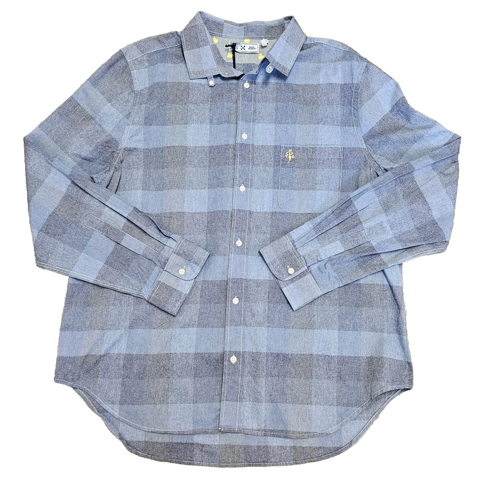 NWT Five Four Mark McNairy Blue Gray 100% Cotton Button Front Shirt Size 3XL